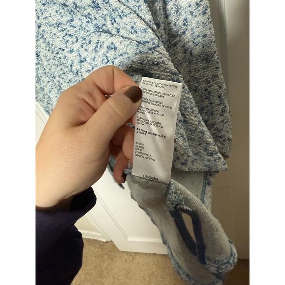 Free People BFF Cowl Neck Blue Knit Oversized Chunky Flowy Sweater Women's XS/S - Picture 6 of 9